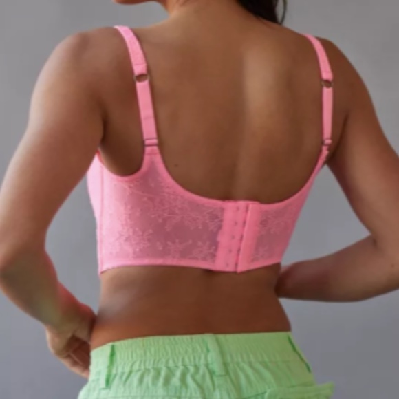 NWT Hot Pink URBAN OUTFITTERS Lovestruck Lace Corset - Picture 3 of 10